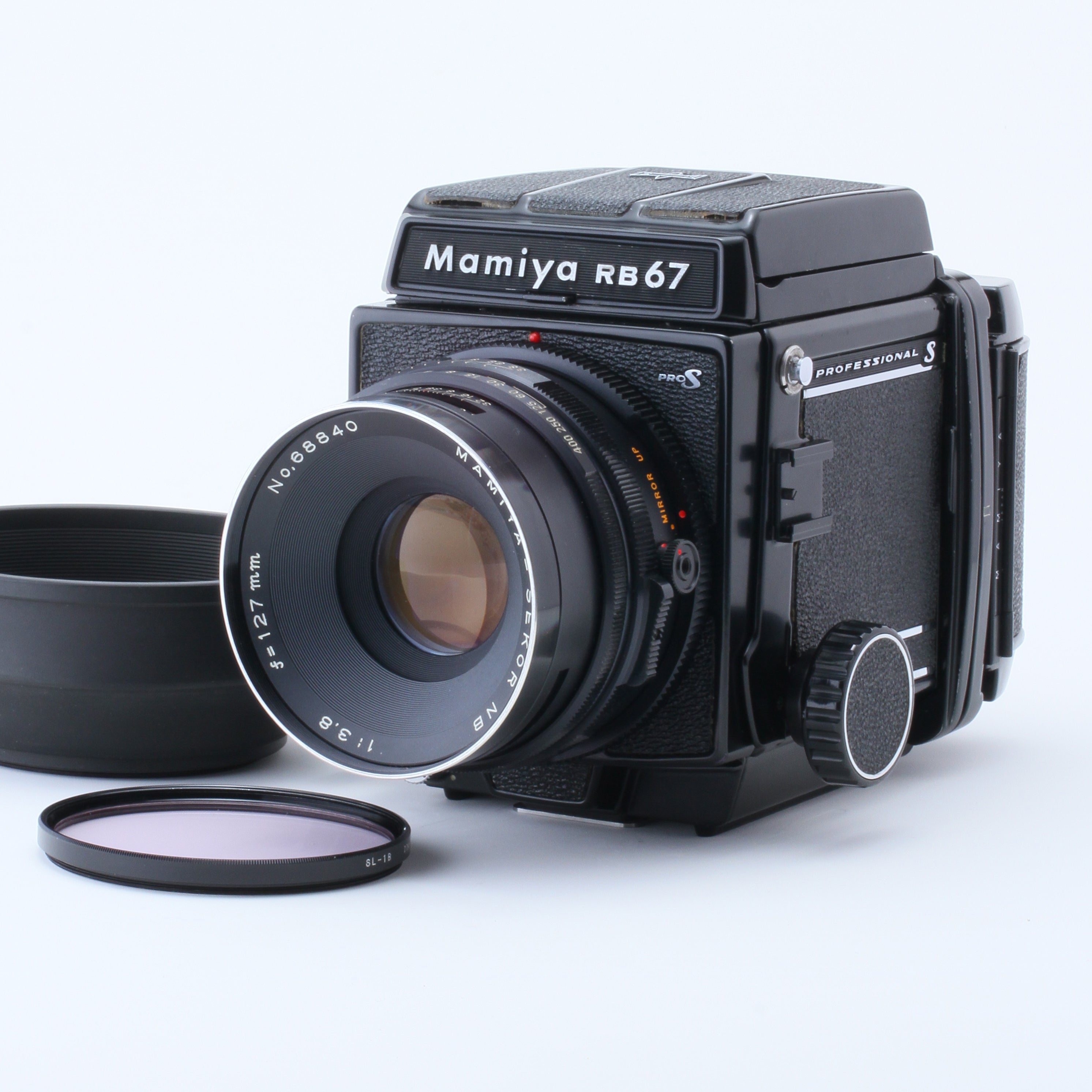 22.Mamiya RB67 Pro S+Sekor NB 127ｍｍ f3.8 + Filmback120 +Waistlevel finder  set